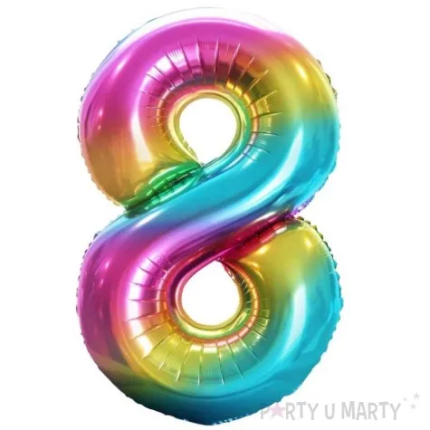 balon foliowy cyfra 8 teczowy godan 34 dgt