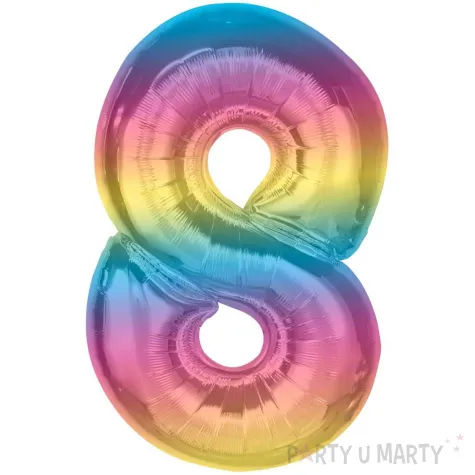 balon foliowy cyfra 8 teczowy godan 36 dgt