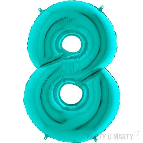 balon foliowy cyfra 8 turkusowy grabo 40 dgt