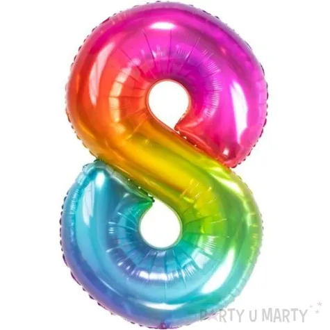 balon foliowy cyfra 8 yummy gummy rainbow teczowy folat 34 dgt