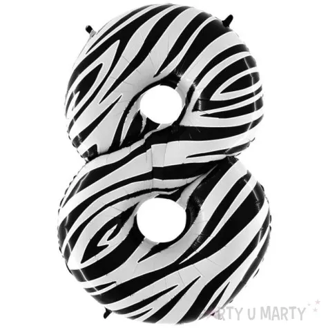 balon foliowy cyfra 8 zebra grabo 40 dgt