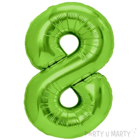 balon foliowy cyfra 8 zielone jabluszko partypal 39 dgt