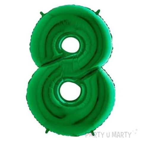 balon foliowy cyfra 8 zielony grabo 40 dgt