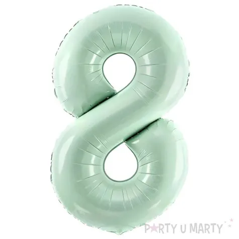 balon foliowy cyfra 8 zielony partydeco 34 dgt