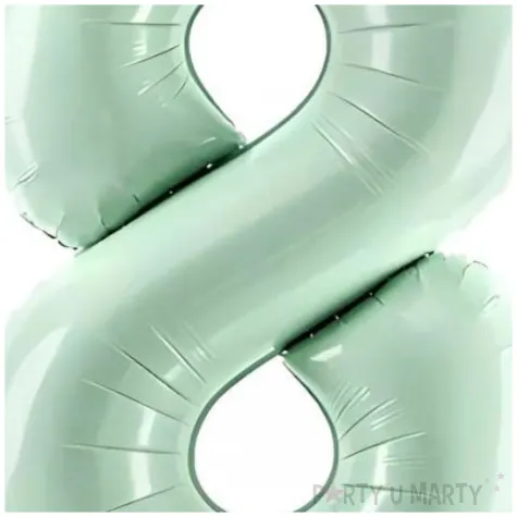balon foliowy cyfra 8 zielony partydeco 34 dgt