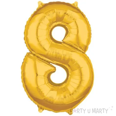 balon foliowy cyfra 8 zloty amscan 26 dgt