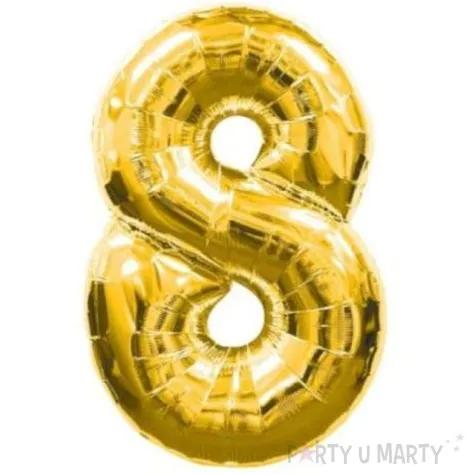 balon foliowy cyfra 8 zloty amscan 34 dgt