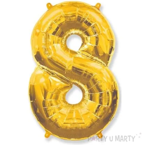 balon foliowy cyfra 8 zloty flexmetal 34 dgt