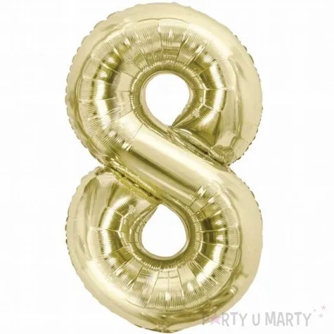 balon foliowy cyfra 8 zloty jasny godan 33 dgt
