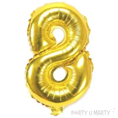 balon foliowy cyfra 8 zloty oem 16 dgt