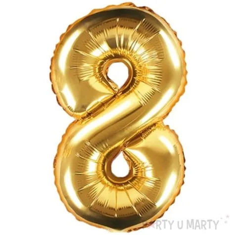 balon foliowy cyfra 8 zloty partydeco 14 dgt