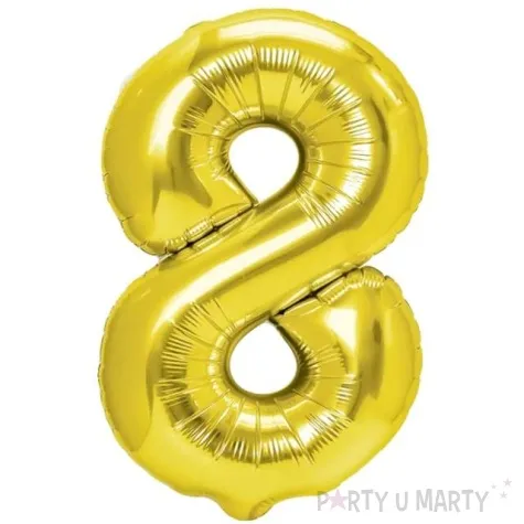 balon foliowy cyfra 8 zloty partypal 16 dgt