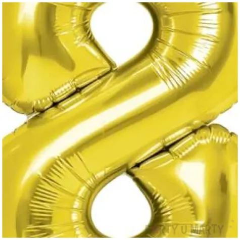 balon foliowy cyfra 8 zloty partypal 16 dgt