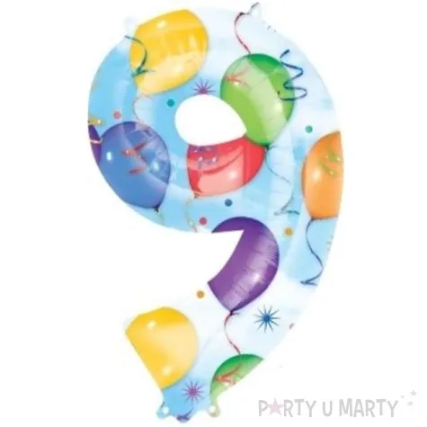 balon foliowy cyfra 9 baloniki amscan 34 dgt