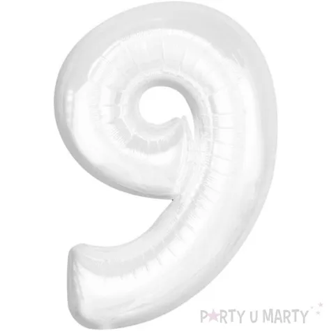 balon foliowy cyfra 9 bialy godan 36 dgt