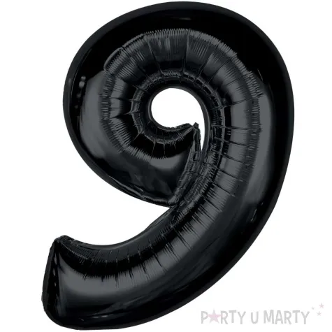 balon foliowy cyfra 9 czarny godan 36 dgt