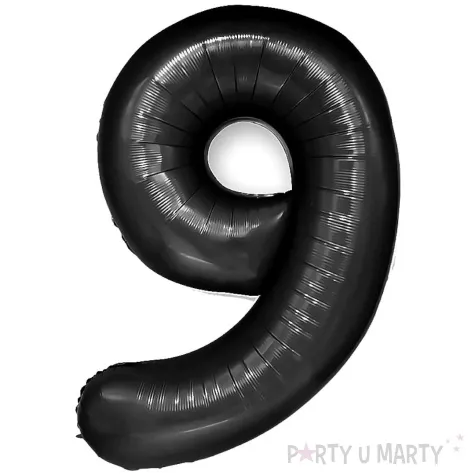 balon foliowy cyfra 9 czarny partypal 39 dgt