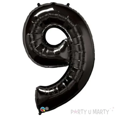 balon foliowy cyfra 9 czarny qualatex 34 dgt