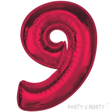 balon foliowy cyfra 9 czerwony godan 36 dgt