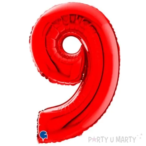 balon foliowy cyfra 9 czerwony grabo 26 dgt