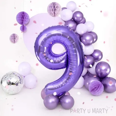 balon foliowy cyfra 9 fioletowy partypal 39 dgt