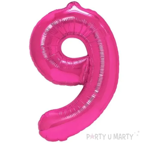 balon foliowy cyfra 9 fuksja partypal 16 dgt