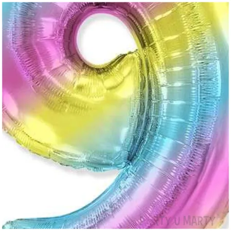 balon foliowy cyfra 9 gradient pastelowy flexmetal 34 dgt