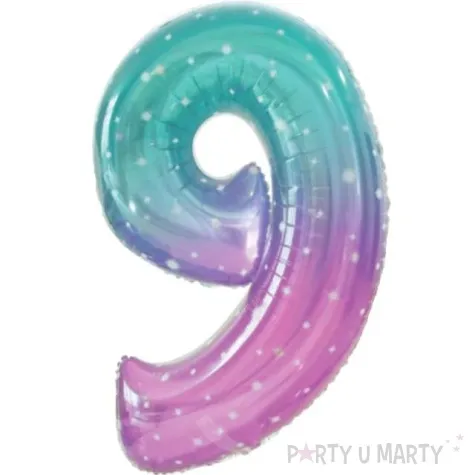 balon foliowy cyfra 9 kosmos teczowy godan 31 dgt