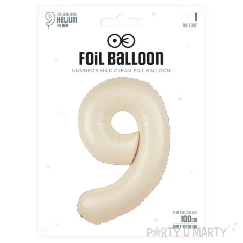 balon foliowy cyfra 9 kremowy 39 dgt