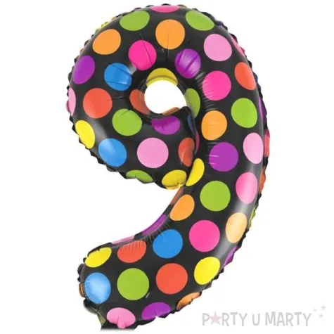 balon foliowy cyfra 9 kropki oem 16 dgt