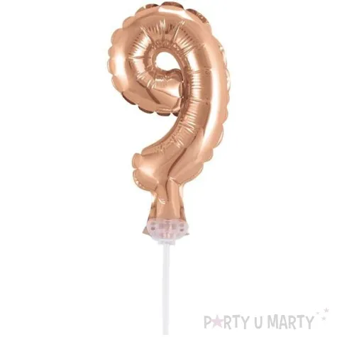 balon foliowy cyfra 9 micro rozowe zloto godan 5 dgt