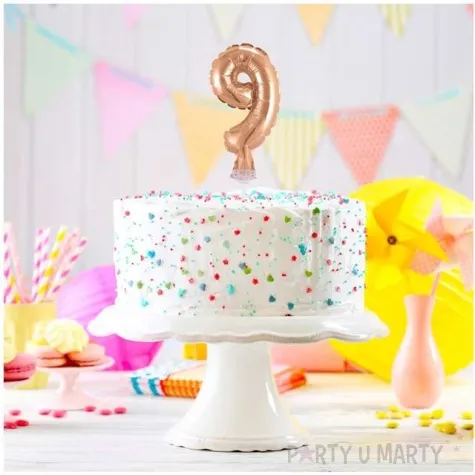 balon foliowy cyfra 9 micro rozowe zloto godan 5 dgt