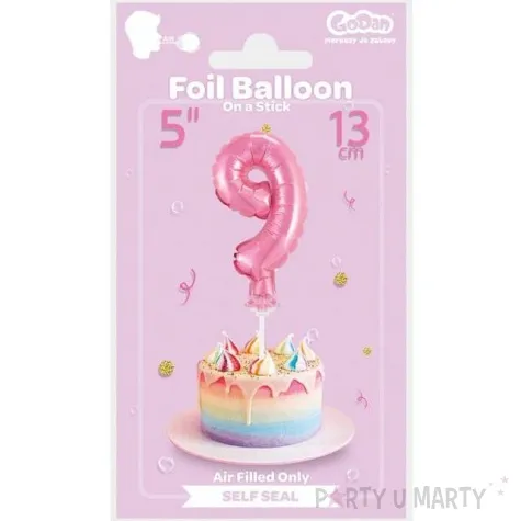 balon foliowy cyfra 9 micro rozowy godan 5 dgt