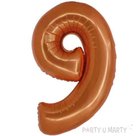 balon foliowy cyfra 9 miedziany godan 30 dgt