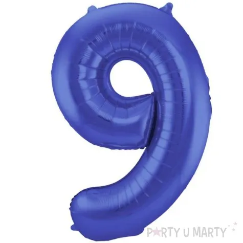 balon foliowy cyfra 9 niebieski mat folat 34 dgt