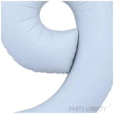 balon foliowy cyfra 9 niebieski matowy dekoracja na urodziny 34 dgt