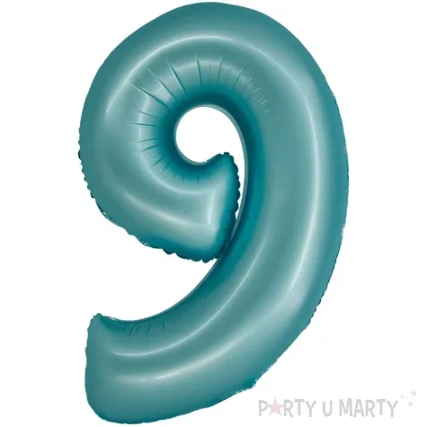 balon foliowy cyfra 9 niebieski matowy godan 30 dgt