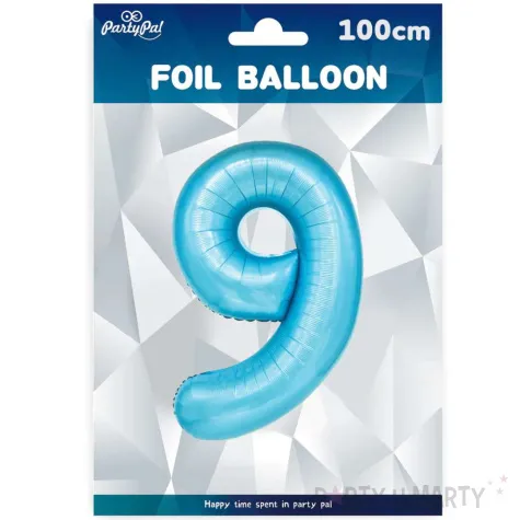 balon foliowy cyfra 9 niebieski partypal 39 dgt
