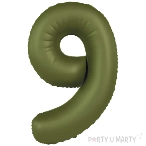 balon foliowy cyfra 9 oliwkowy folat 34 dgt