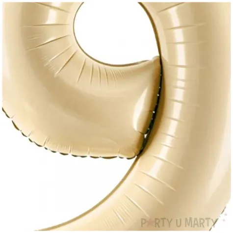 balon foliowy cyfra 9 pastel bezowy partydeco 34 dgt