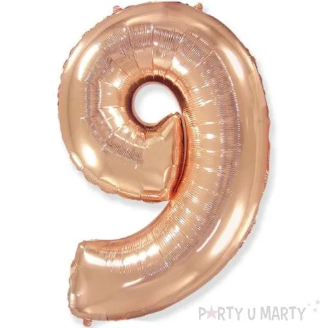 balon foliowy cyfra 9 rozowe zloto flexmetal 34 dgt