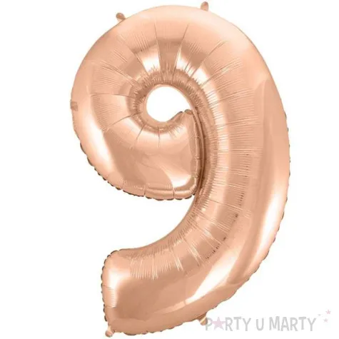 balon foliowy cyfra 9 rozowe zloto godan 45 dgt