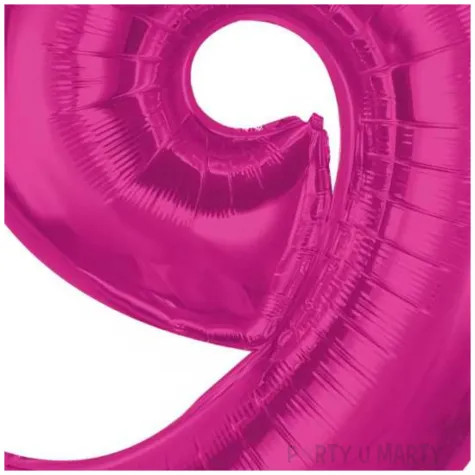 balon foliowy cyfra 9 rozowy ciemny godan 36 dgt