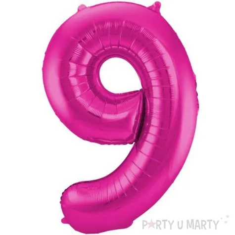 balon foliowy cyfra 9 rozowy folat 34 dgt