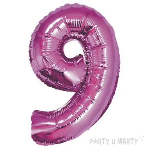balon foliowy cyfra 9 rozowy godan 14 dgt