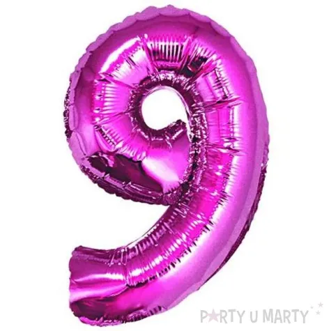balon foliowy cyfra 9 rozowy godan 34 dgt