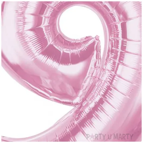 balon foliowy cyfra 9 rozowy jasny godan 36 dgt