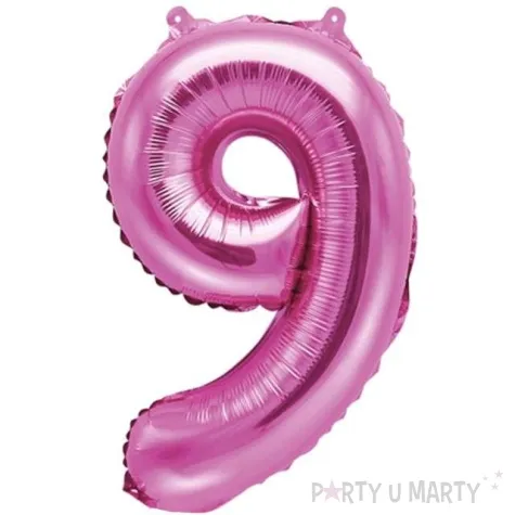 balon foliowy cyfra 9 rozowy partydeco 14 dgt
