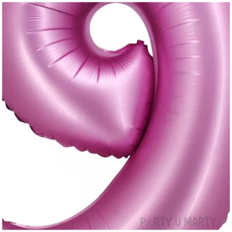 balon foliowy cyfra 9 rozowy satynowy godan 30 dgt