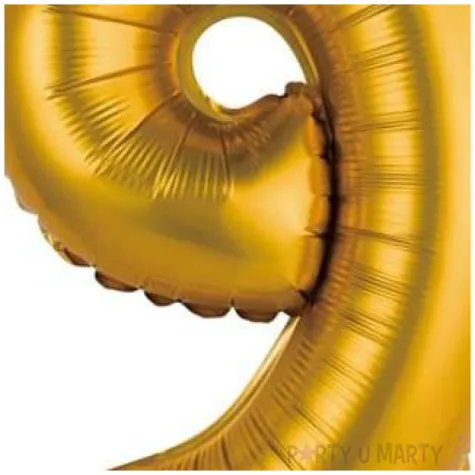 balon foliowy cyfra 9 satynowa zloty godan 14 dgt